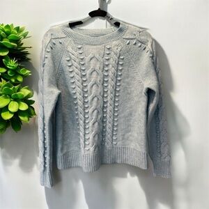 LOFT Sky Blue Cable Knit Sweater Medium